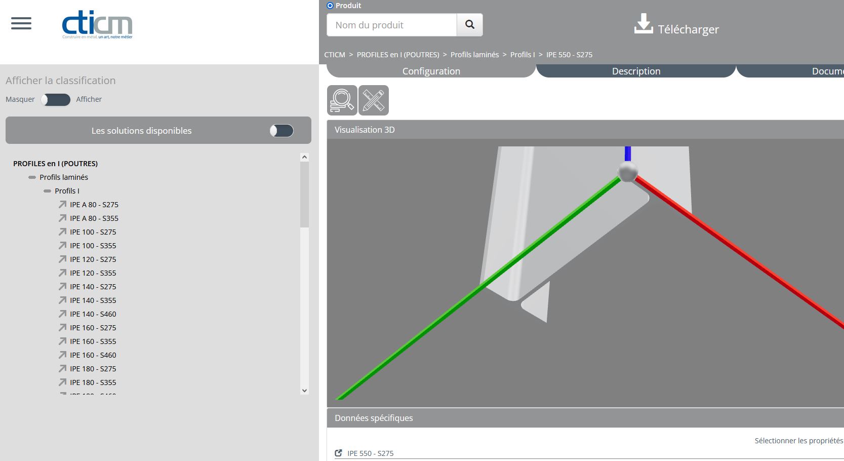 Plateforme objets BIM CTICM construction métallique