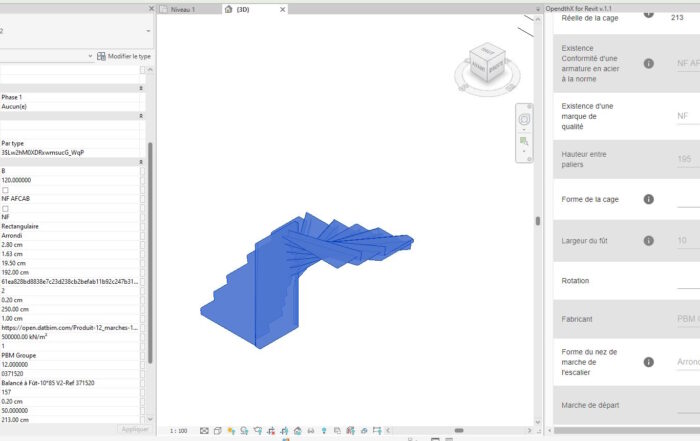 Objet escalier PBM dans Revit 2025
